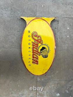 Porcelain Indian Enamel Sign 18x12 Inches Double Sided With Flange