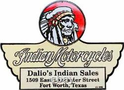 Porcelain Indian Motorcycles Enamel Sign 30x22 Inches Double Sided