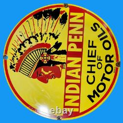 Porcelain Indian Penn Enamel Sign Size 30x30 Inches Double Sided