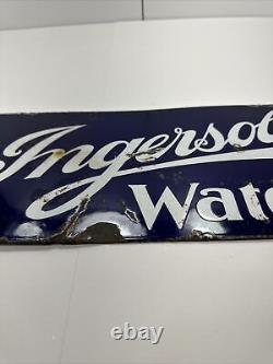Porcelain Ingersoll Watches Sign Double Sided