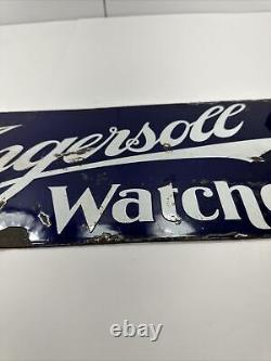 Porcelain Ingersoll Watches Sign Double Sided