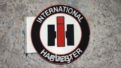 Porcelain International Harvester Enamel Sign Size 18 Inches Flange Double Sided