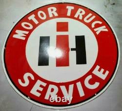 Porcelain International Motor truck enamel Sign Size 30 inches double sided