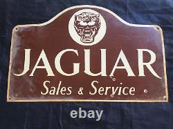 Porcelain Jaguar Enamel Sign 36 Inches Double Sided