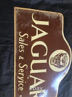 Porcelain Jaguar Enamel Sign 36 Inches Double Sided