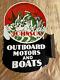 Porcelain Johnon Enamel Sign Size 27x17 Inches Double Sided With Flange