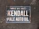 Porcelain Kendall Enamel Sign 18x12 Inches Double Sided With Flange