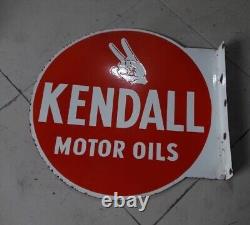 Porcelain Kendall Enamel Sign 18x18 Inches Double Sided With Flange