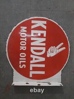 Porcelain Kendall Enamel Sign 18x18 Inches Double Sided With Flange