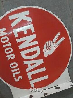 Porcelain Kendall Enamel Sign 18x18 Inches Double Sided With Flange