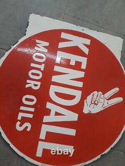 Porcelain Kendall Enamel Sign 18x18 Inches Double Sided With Flange