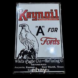 Porcelain Keynoil Enamel Sign 30x20 Inches Double Sided