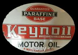 Porcelain Keynoil Enamel Sign 36x24 Inches Double Sided