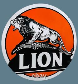 Porcelain Lion Enamel Metal Sign Size 30 x 30 Inches Double Sided