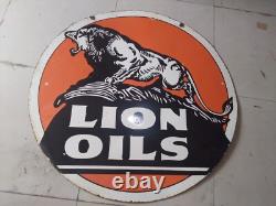 Porcelain Lion Enamel Sign 36x36 Inches Double Sided