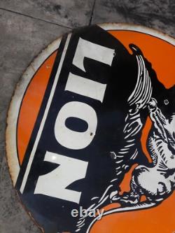 Porcelain Lion Enamel Sign 36x36 Inches Double Sided