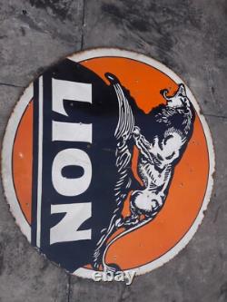 Porcelain Lion Enamel Sign 36x36 Inches Double Sided