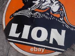 Porcelain Lion Enamel Sign 36x36 Inches Double Sided