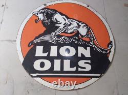 Porcelain Lion Enamel Sign 36x36 Inches Double Sided