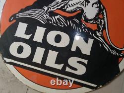 Porcelain Lion Enamel Sign 36x36 Inches Double Sided