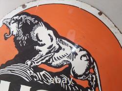 Porcelain Lion Enamel Sign 36x36 Inches Double Sided