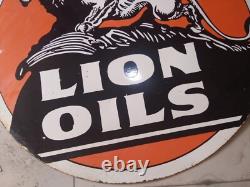 Porcelain Lion Enamel Sign 36x36 Inches Double Sided