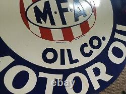 Porcelain M. F. A Gasoline Enamel Sign 30x30 Inches Double Sided