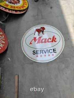 Porcelain Mack Enamel Sign 30 Inches Double Sided