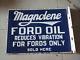 Porcelain Magnolene Enamel Sign 18x24 Inches Double Sided With Flange