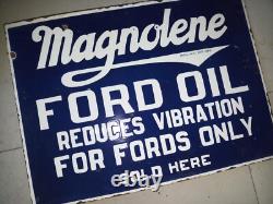 Porcelain Magnolene Enamel Sign 18x24 Inches Double Sided With Flange