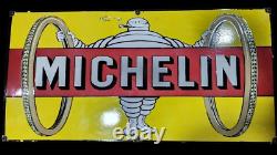 Porcelain Michelin Namel Sign 42x20 Inches Double Sided