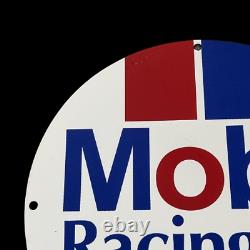 Porcelain Mobil Racing Oil Enamel Sign 30x30 Inches Double Sided