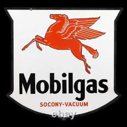 Porcelain Mobilgas Enamel Sign 36 Inches Double Sided