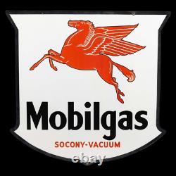 Porcelain Mobilgas Enamel Sign 36 Inches Double Sided