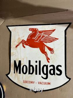 Porcelain Mobilgas Enamel Sign 36x36 Inches Double Sided
