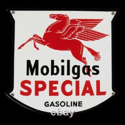Porcelain Mobilgas Special Enamel Sign 36x36 Inches Double Sided