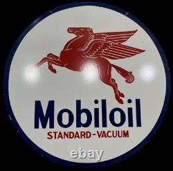 Porcelain Mobiloil Enamel Sign 30x30 Inches Double Sided