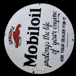 Porcelain Mobiloil Enamel Sign 30x30 Inches Double Sided