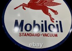 Porcelain Mobiloil Enamel Sign 30x30 Inches Double Sided