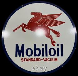 Porcelain Mobiloil Enamel Sign 30x30 Inches Double Sided