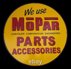 Porcelain Mopar Enamel Sign 30x30 Inches Double Sided