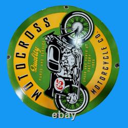 Porcelain Motocross Enamel Sign Size 30x30 Inches Double Sided