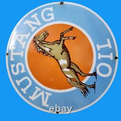 Porcelain Mustang Oil Enamel Sign Size 30x30 Inches Double Sided