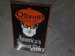 Porcelain Oilzum Enamel Sign 20 X 28 Double Sided Pre-Owned