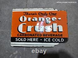 Porcelain Orange Crush Enamel Sign 18x13 Inches Double Sided With Flange