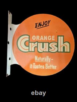Porcelain Orange Crush Enamel Sign 18x18 Inches Double Sided