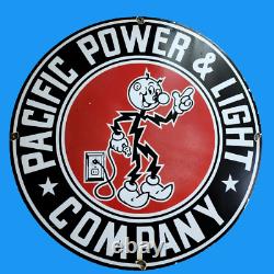 Porcelain Pacific Power Enamel Sign Size 30x30 Inches Double Sided