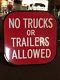 Porcelain Parking Sign No Trucks Or Trailers Double-sided 10 X 10