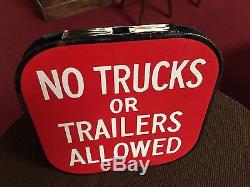 Porcelain Parking Sign NO TRUCKS or TRAILERS Double-Sided 10 x 10