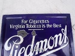 Porcelain Piedmont Virginia Cigarette Tobacco Double Sided Sign Gas Oil
